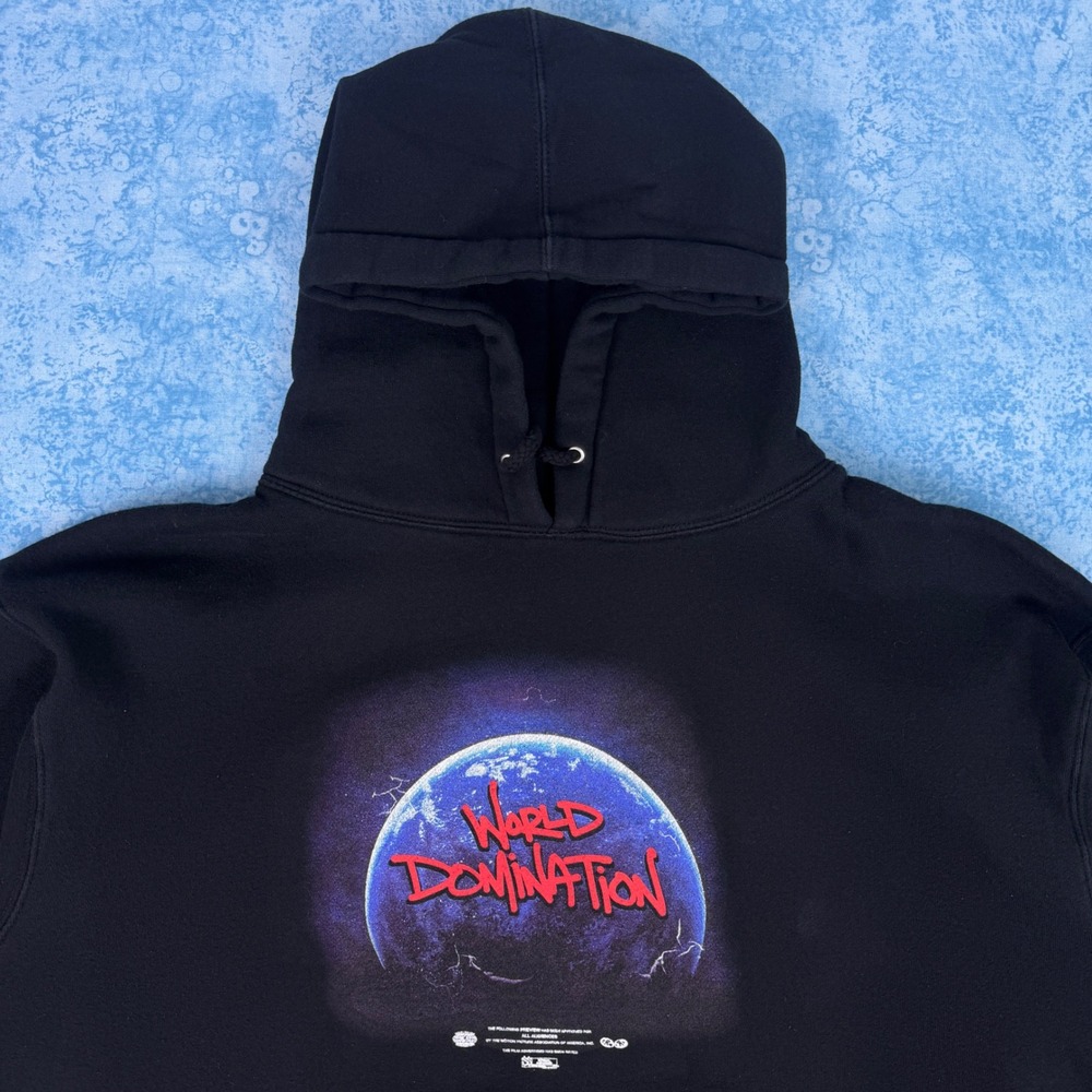 Pro Era World Domination Hoodie Mens Large Black Brooklyn Graphic Sweatshirt - Picture 5 of 13